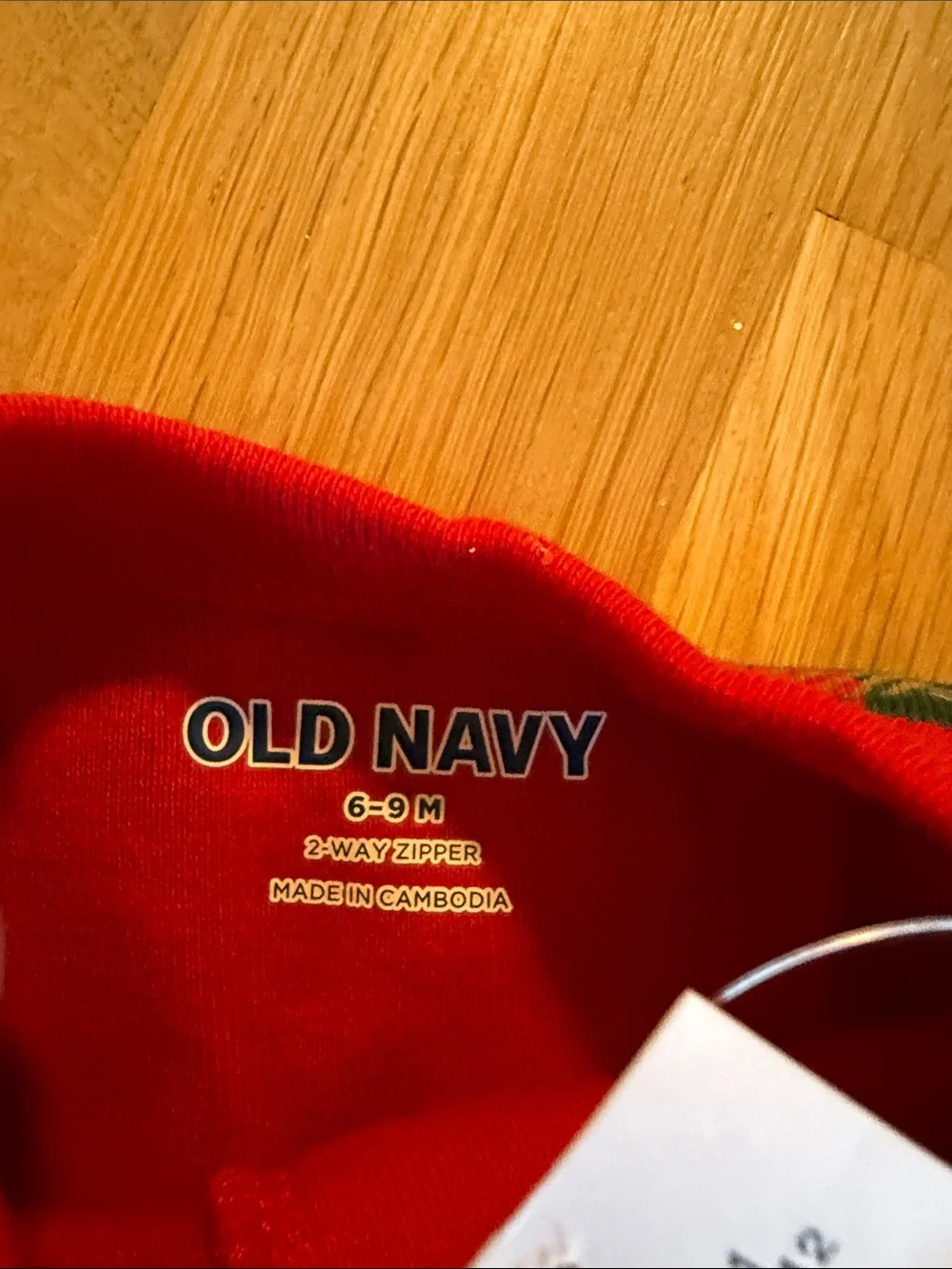 Old Navy Red and Navy Plaid Footed One-Piece for Kids